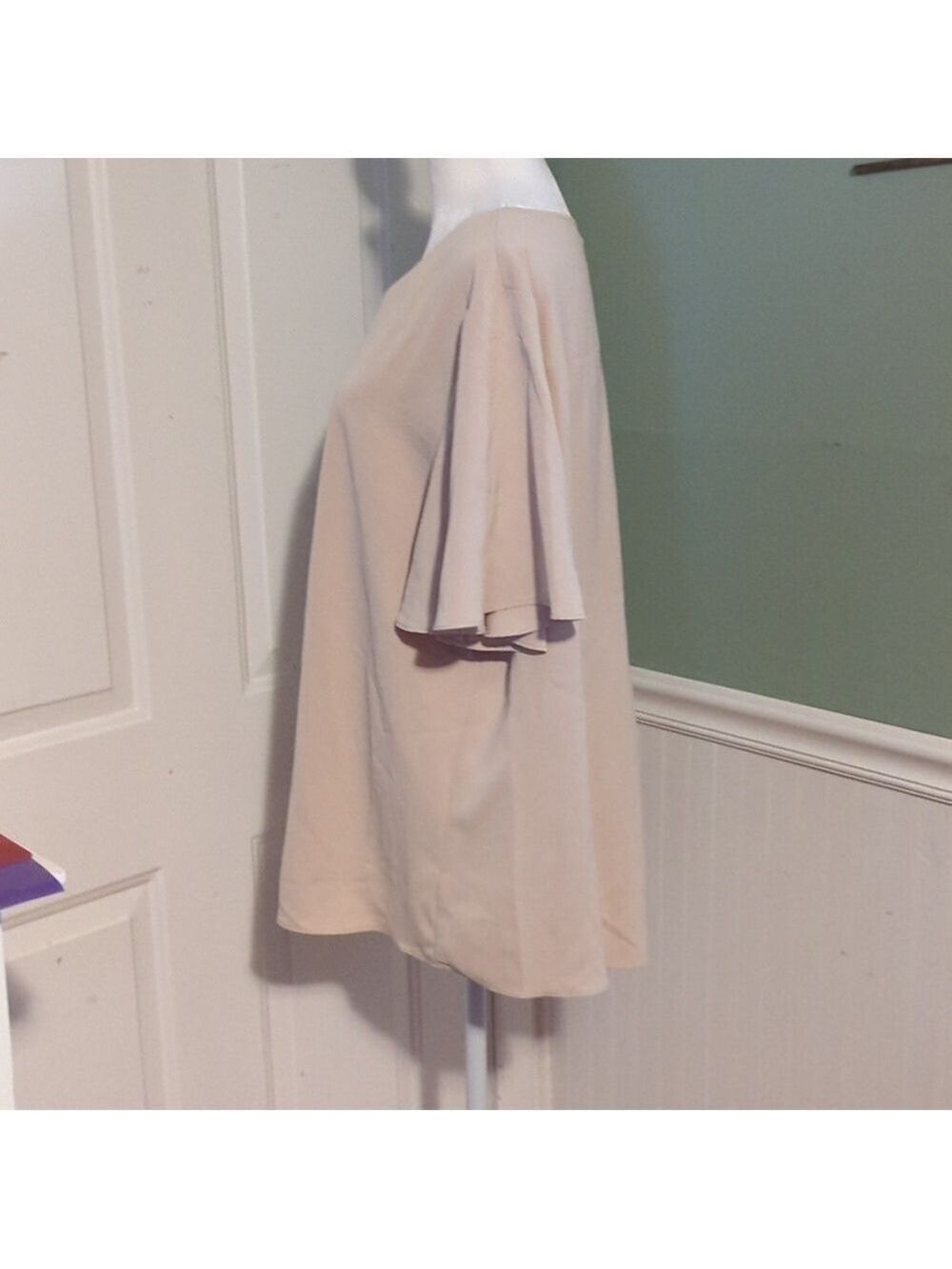 Anyally Nude Short Sleeve Top Blouse 2XL - Picture 6 of 11